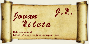 Jovan Mileta vizit kartica